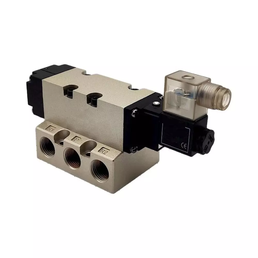 TECHNO Double Solenoid Valve 5/2 Way SMC Type 24 VDC 12.7 mm (1/2 inch) Size, FG2542-15L