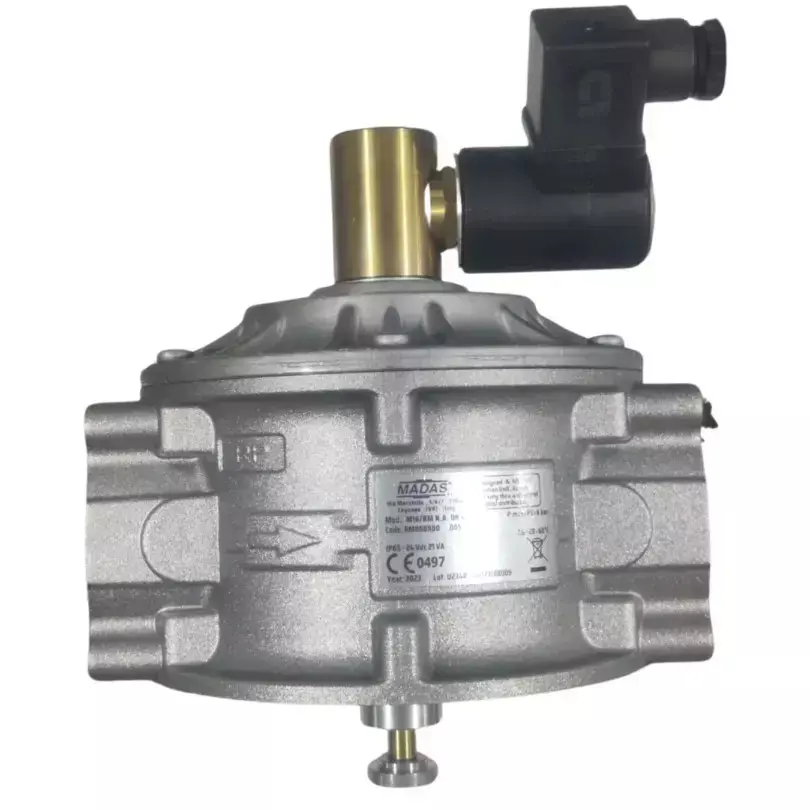 Madas Solenoid Valve Aluminium Black & Silver 6 Bar Pressure Bar for Industrial Use, M16/RM N.A. DN 40