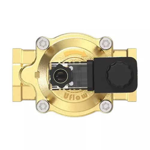 Uflow 12V AC Screwed End (NC) Brass Pilot Operated 2/2 Way Solenoid Valve PBN-6CM