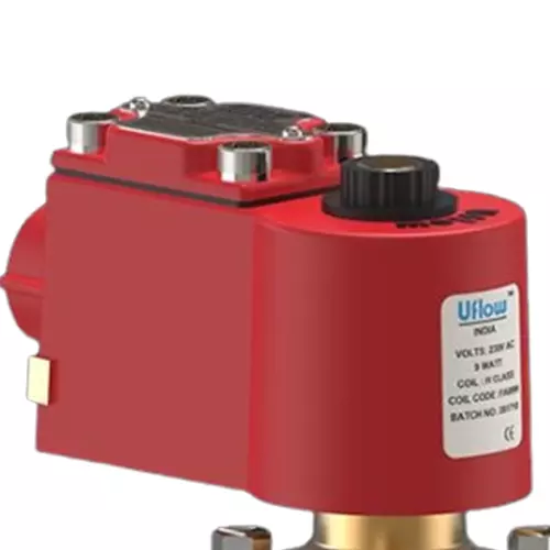 Uflow 230 V AC Screwed End (NC) Brass MCN Semilift Type Diaphragm 2/2 Way Operated Solenoid Valve MCN-B203E