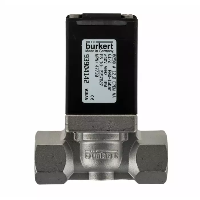 Burkert Solenoid Valve 0 2 port(s) NC 240 V AC 1/2 inch, 47730