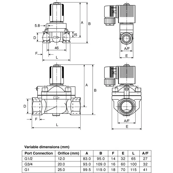 Burkert Solenoid Valve 2 port(s) NC 110 V AC 1/2 inch, 134592