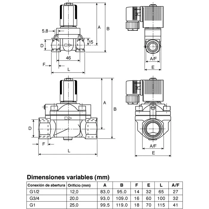 Burkert Solenoid Valve 2 port(s) NC 110 V AC 1/2 inch, 134592
