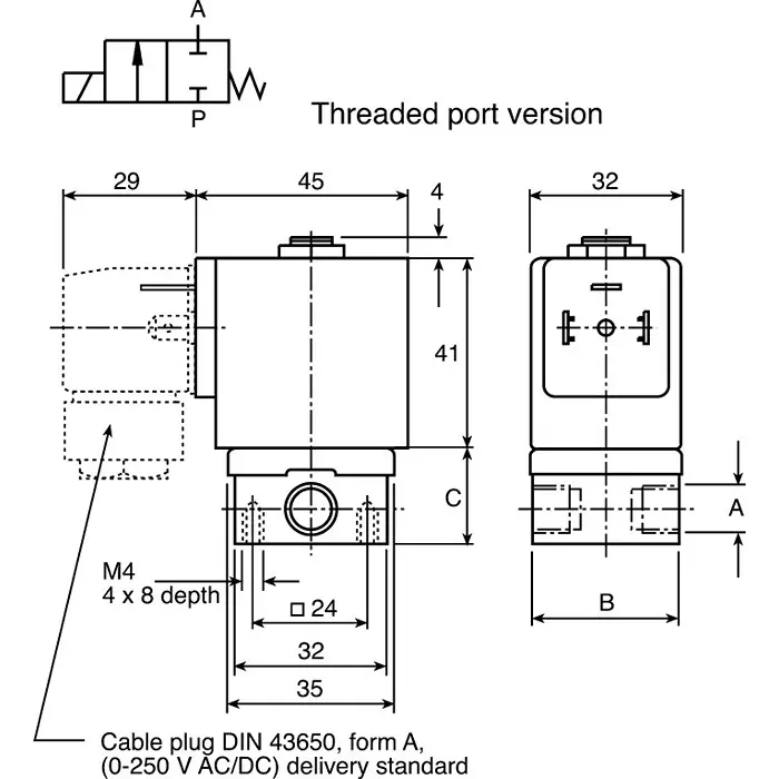 Burkert Solenoid Valve 2 port(s) NC 24 V DC 1/8 inch, 126187