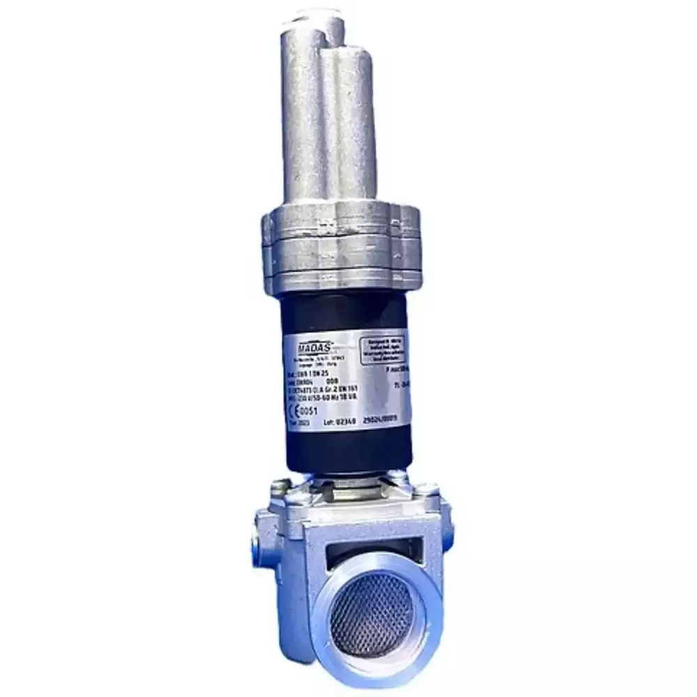 Madas Solenoid Valve Aluminium Black & Silver 500 mbar Pressure Bar for Industrial Use, EWR-1 DN 25
