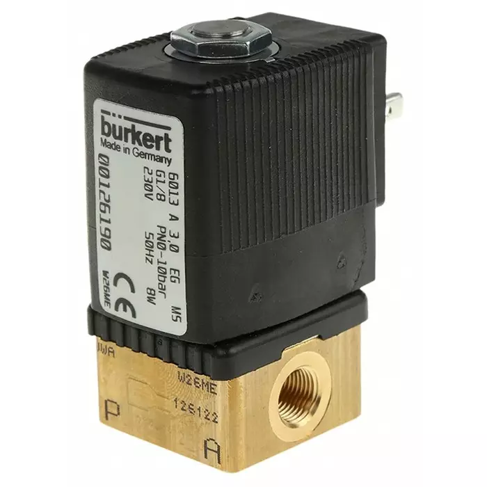 Burkert Solenoid Valve 2 port(s) NC 230 V AC 1/8 inch, 126190