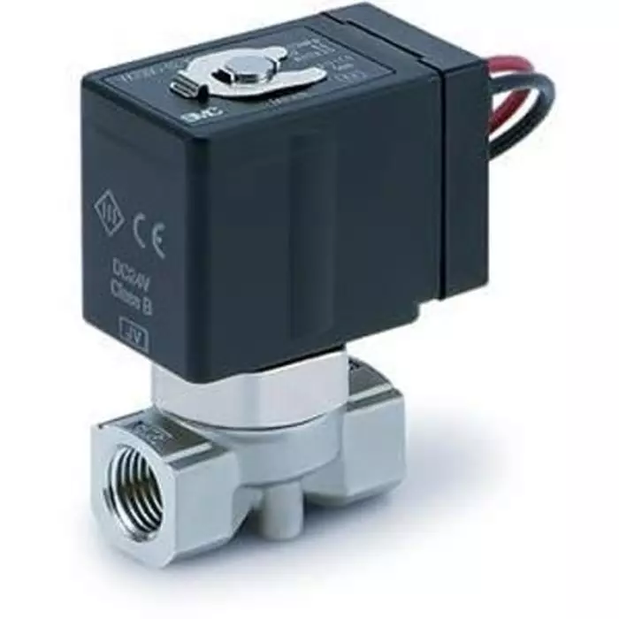 SMC Solenoid Valve, 2 port(s), NC, 24 V, 1/4 inch, VXE2220-02F-5DO1