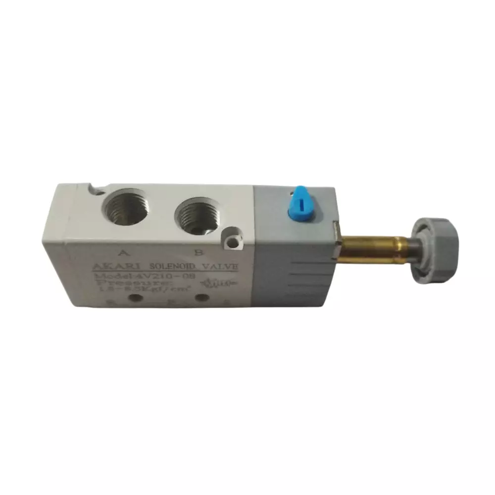 Akari 4V-210-08 (W/O COIL) 6.35 mm (1/4 inch) 5/2 Way Single Solenoid Valve