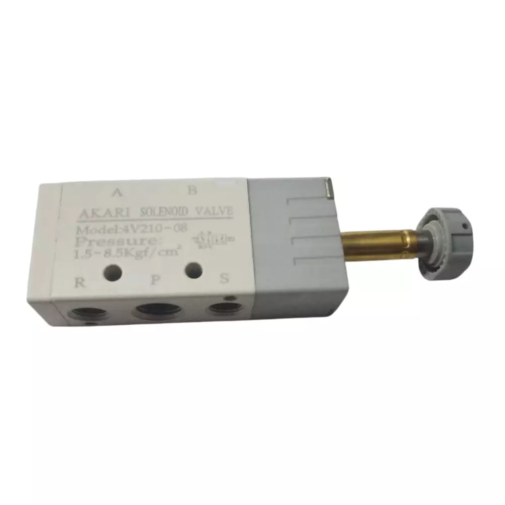 Akari 4V-210-08 (W/O COIL) 6.35 mm (1/4 inch) 5/2 Way Single Solenoid Valve