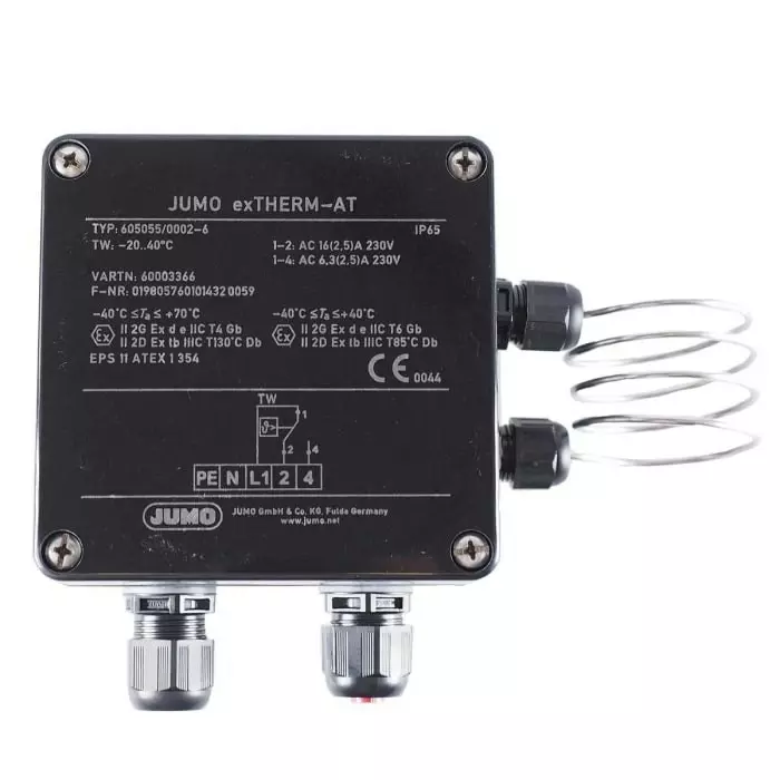 Jumo Surface Mount Capillary Thermostat Automatic Reset -20°C to 140°C, 605055/0002-6-4-013-000-21-467-25-00-0-0-20-15-56
