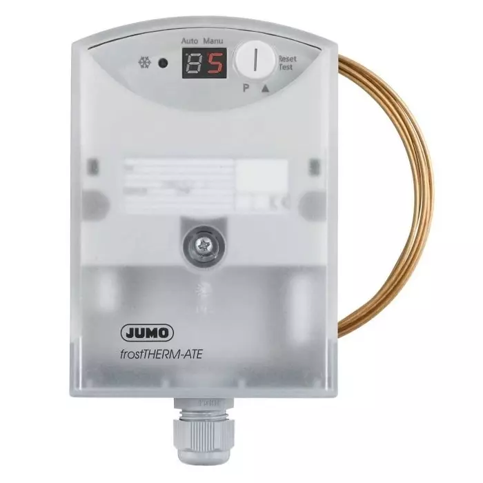 Jumo Surface Mount Capillary Thermostat Automatic Reset 1°C to 10°C, 604170/02-5-008-6000-40/000