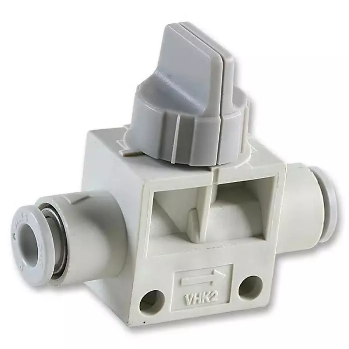 SMC Knob Manual Control Pneumatic Manual Control Valve VHK Series, One-touch Fitting 8 mm, 8mm, III B, VHK2A-08F-08FRL