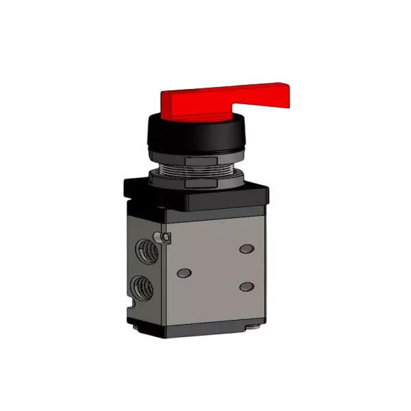 Spac P / TG Twist Selector Valve Extended Grey & Black 6.35 mm Red Color Button for Industrial Use, PMSE-02-TE-R