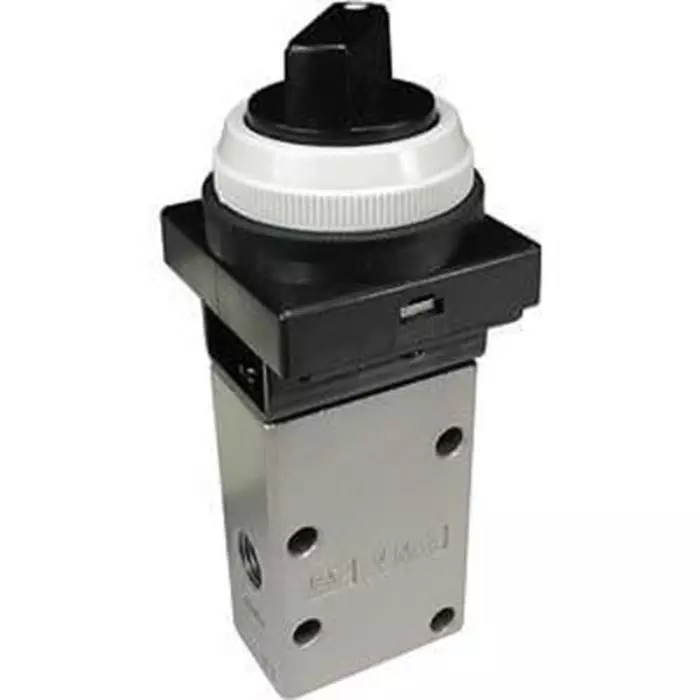 SMC Push Button (Mushroom) 3 Port Mechanical Valve Mechanical Valve VM400 Series, Rc 1/8, 1/8 inch, VM430-01-30B