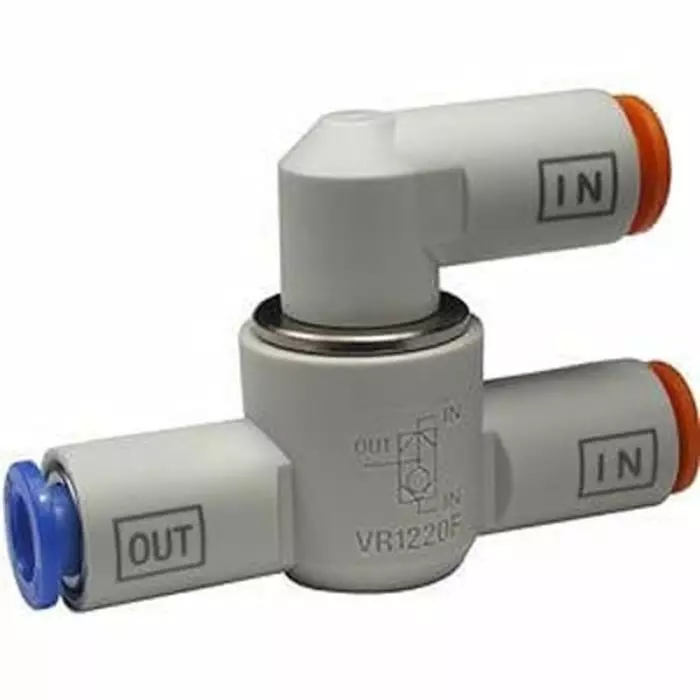 SMC VR1210F Series, Pneumatic Shuttle Valve AND Logic Function 3.2 mm Tube, Tube Connection, 10 bar Max Operating, VR1210F-23