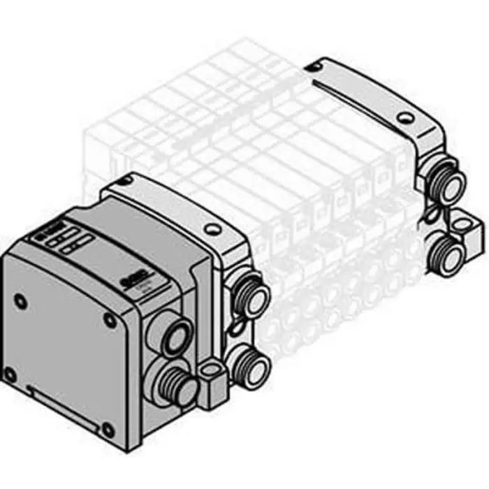SMC VQC2000 Series 8 Station One-touch Fitting 8 mm Manifold Base, VV5QC21-08C8SD0
