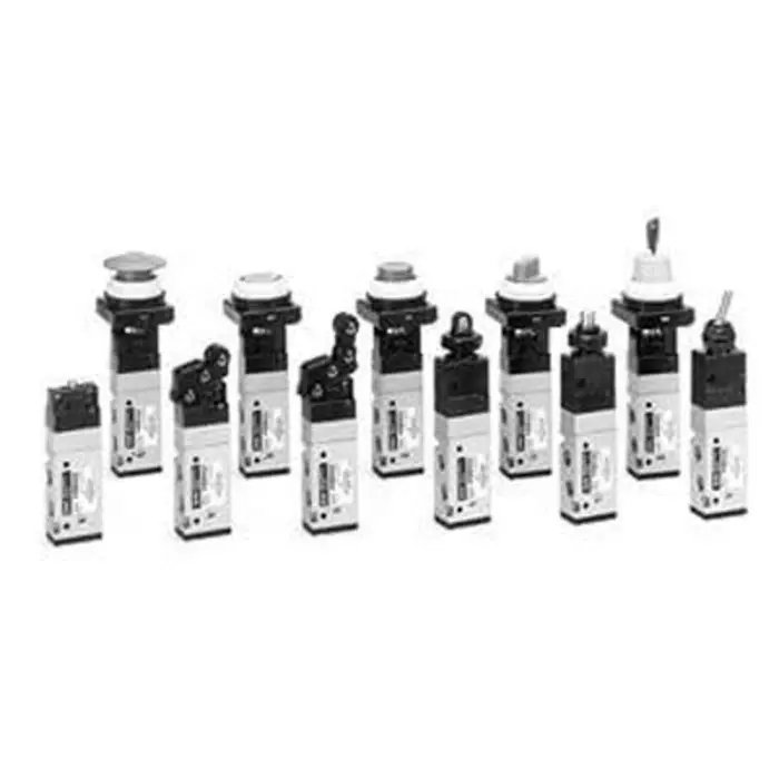 SMC Push Button (Mushroom) 5 Port Mechanical Valve Mechanical Valve VZM500 Series, Rc 1/8, 1/8 inch, VZM550-01-30B