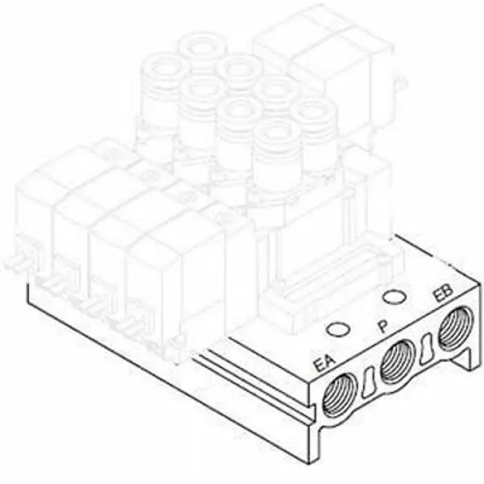 SMC SY5000 Series 6 Station G 1/4 Manifold Base, SS5Y5-42-06-02F-Q