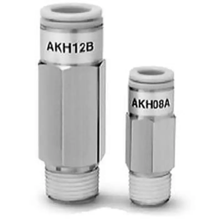 SMC AKH08 Check Valve, 8 mm Tube Inlet, R 1/8 Male Outlet, -100 - 1000kPa, AKH08A-01S