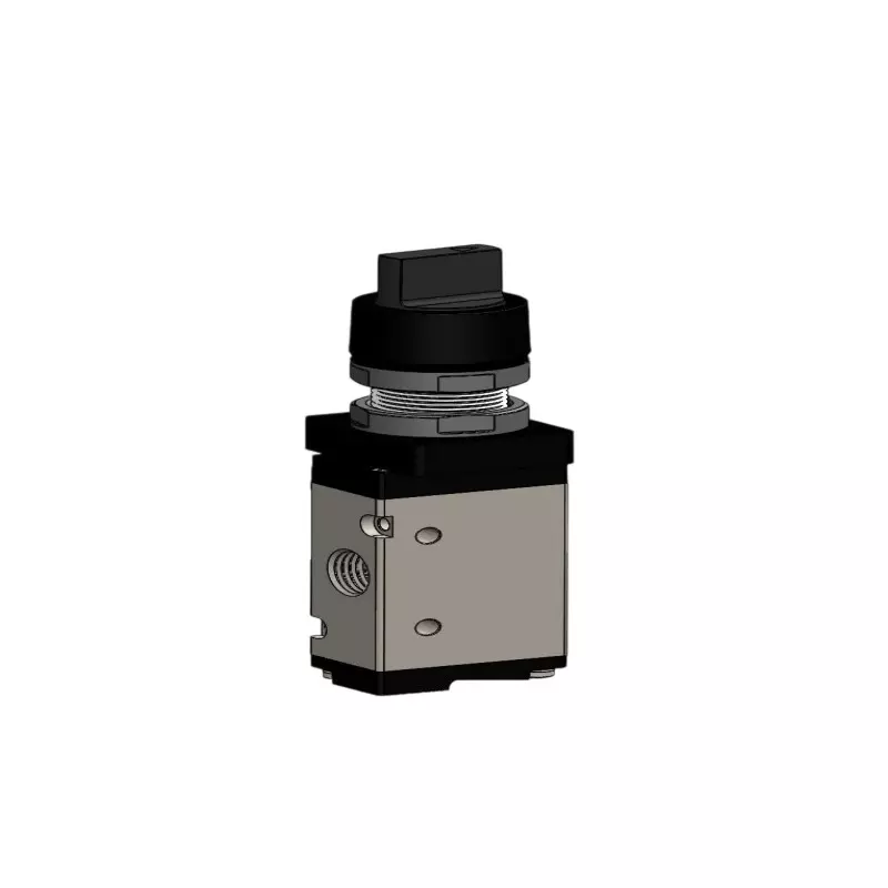 Spac P / TG Twist Selector Valve Grey & Black 6.35 mm Black Color Button for Industrial Use, PMSB-02-NC-T-B