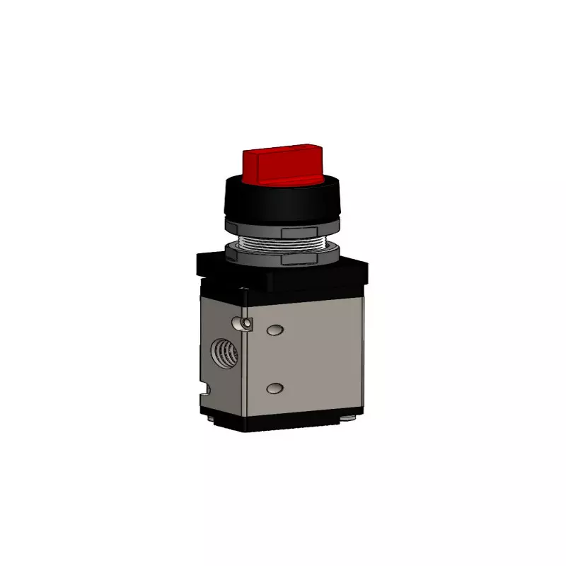 Spac P / TG Twist Selector Valve Grey & Black 6.35 mm Red Color Button for Industrial Use, PMSB-02-NC-T-R