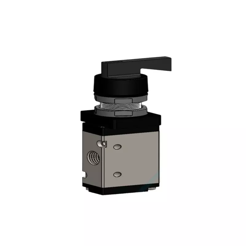 Spac P / TG Twist Selector Valve Extended Grey & Black 6.35 mm Black Color Button for Industrial Use, PMSB-02-NC-TE-B