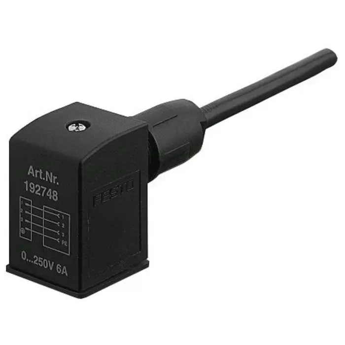 Festo Solenoid Valve Cable Plug for use with Valves With D And N1 Solenoid Coils, MSSD-C-S-M16