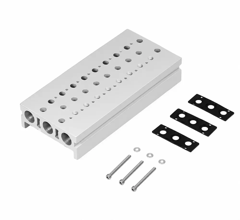 Spac GY Manifold Kit White & Black M5 Plastic for 3 Valve, GY050M-3F