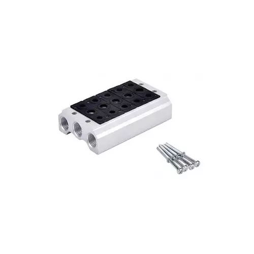 Airtac Manifold 1 Station Rectangular Metal Body for 6SV300 Series Solenoid Valve, 6SV300M-1F