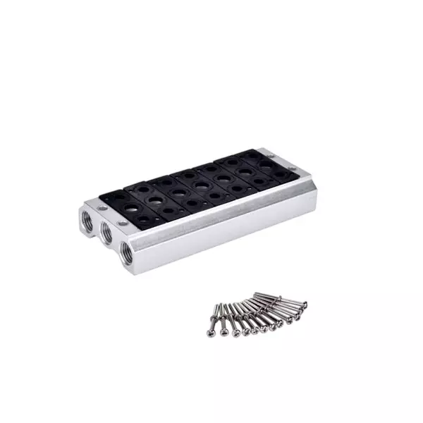 Airtac Manifold 1 Station Rectangular Metal Body for 7SV200 Series Solenoid Valve or Air Valve, 7SV200M-1F