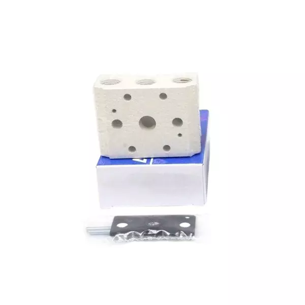 Airtac Manifold 1 Station Rectangular Metal Body for 4A400 Series Solenoid Valve, 400M-1F