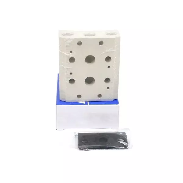 Airtac Manifold 2 Station Rectangular Metal Body for 4A400 Series Solenoid Valve, 400M-2F