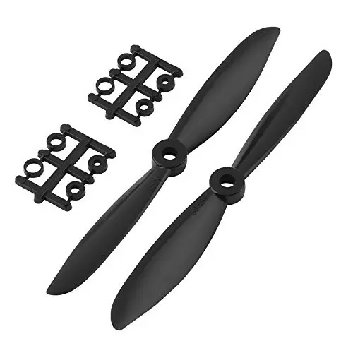 Invento 6045 Propeller Blade ABS 15.24 cm (6 inch) Length 11.43 cm (4.5 inch) Slope Black with Adapter Ring, ISC 823-2 (Pack of 4 Pair)