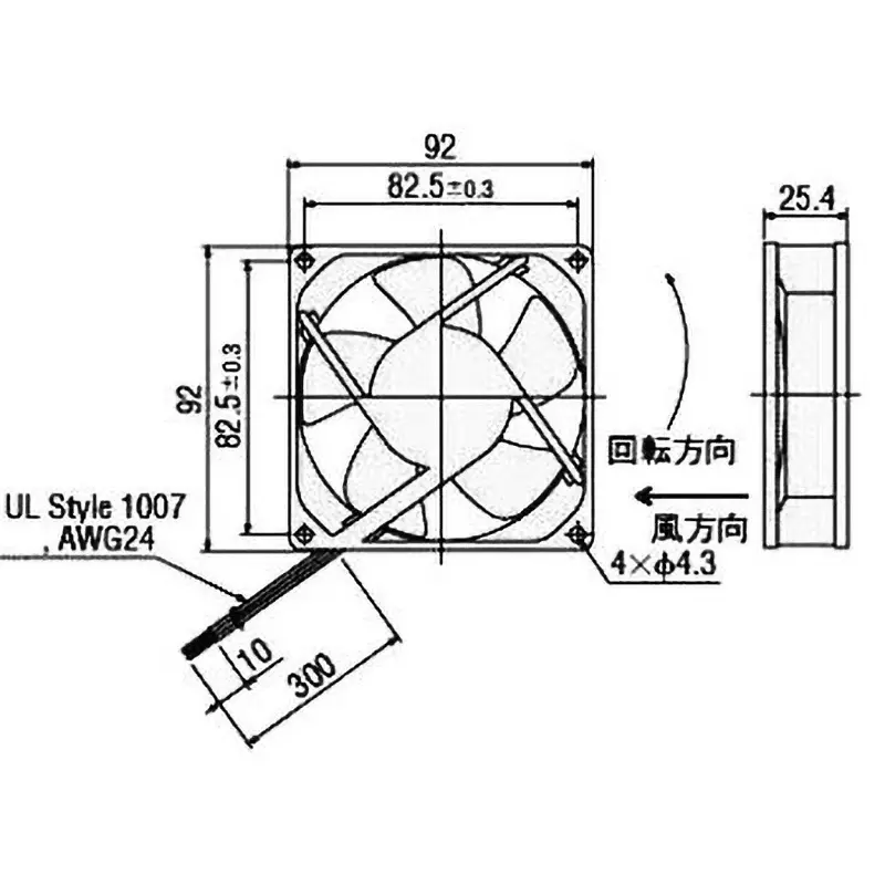 ORIENTAL MOTOR DC Propeller Fan 92x92 mm Mounting Hole Space, MD925A-12