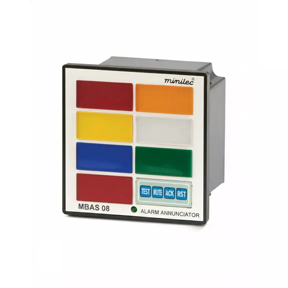 Minilec Alarm Annunciators with 7 Window + Pb 37 x 17 mm Potential Free Contacts 550 g, MBAS 08
