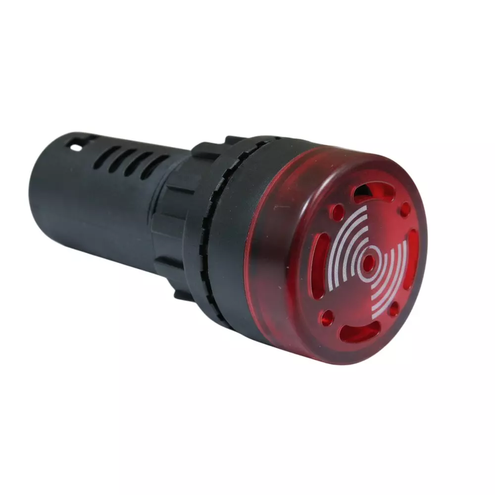 G-SENS Illuminated Buzzer Plastic Round 220 V AC, 24 V DC Red