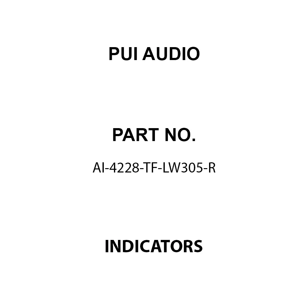 PUI AUDIO Indicators Piezoelectric 7 mA Current Rating 12 VDC Voltage Rating, AI-4228-TF-LW305-R