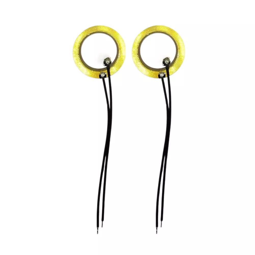 Invento Piezoelectric Buzzer Round 12 mm Brass Outer Diameter Plate and Ceramic Inner Diameter Plate, ISC 671-N1 (Pack of 2 Pcs)