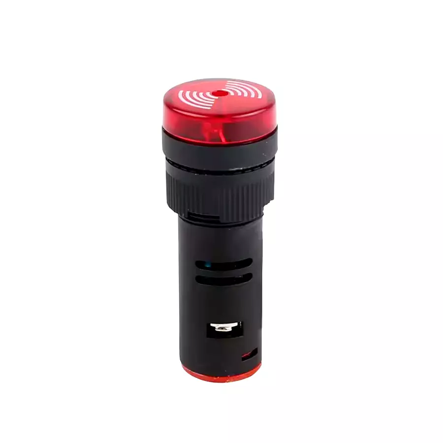 TNI 16 mm Cut Out Diameter Illuminated Buzzer Red Color 24 V DC Rated Voltage and IP20 Protection Rating, LB16-D24-R