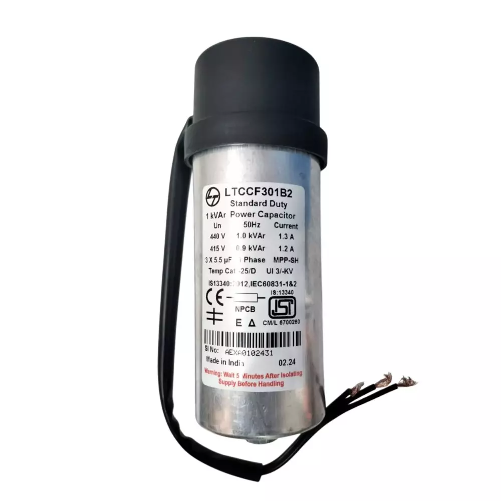 L&T [ Lauritz Knudsen ] 1 kVAr 3Ph Standard Duty Power Capacitor LTCCF301B2