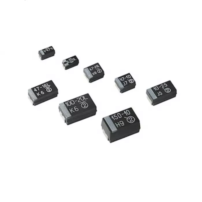 Vishay Tantalum Capacitor Surface Mount 50 V DC 10 µF Capacitance, 593D106X9050E2TE3
