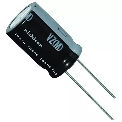 NICHICON Aluminum Electrolytic Capacitor, 10Uf, 6, UVZ1J100MDD1TD