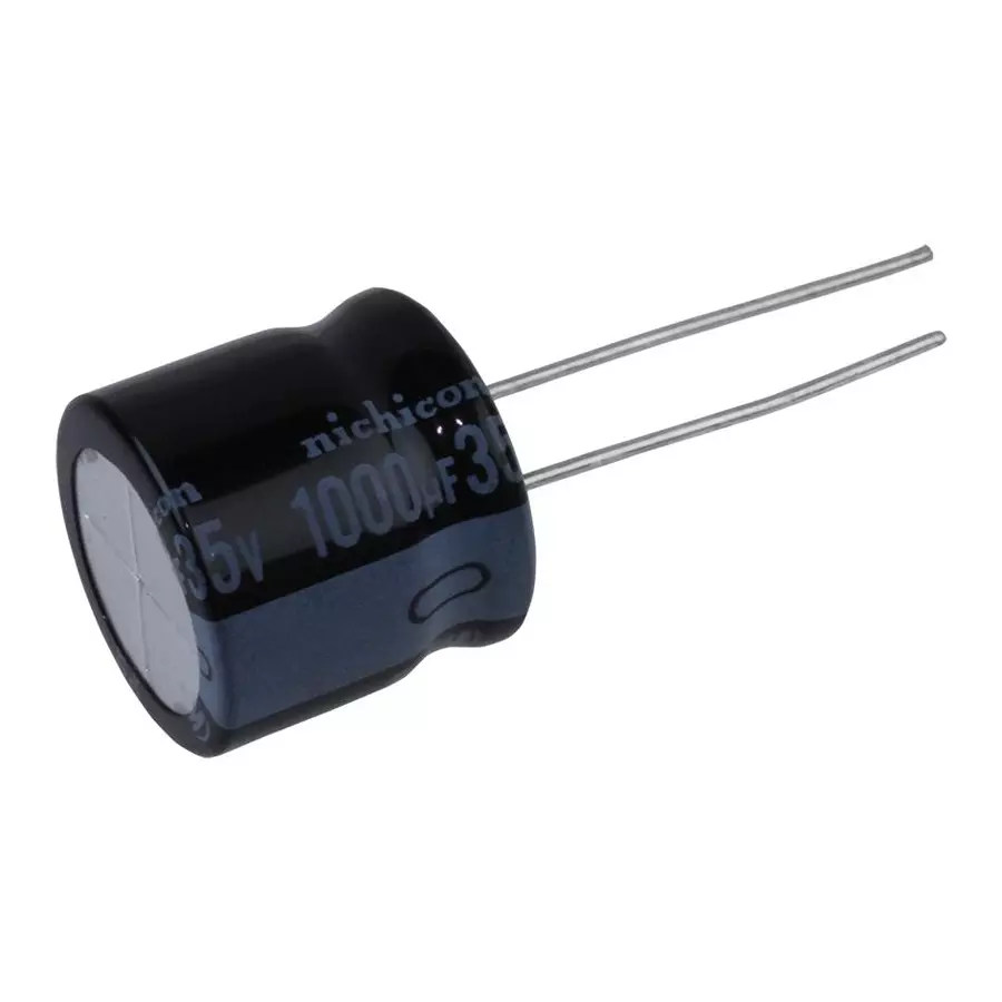 NICHICON Aluminum Electrolytic Capacitor, 1000Uf, 35V, 20%, Radial, URS1V102MHD1TN