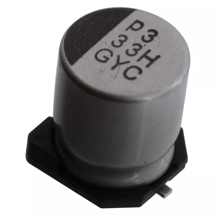 NICHICON Cap, 33Uf, 50V, Alu Elec, Hybrid, Smd, GYC1H330MCQ1GS