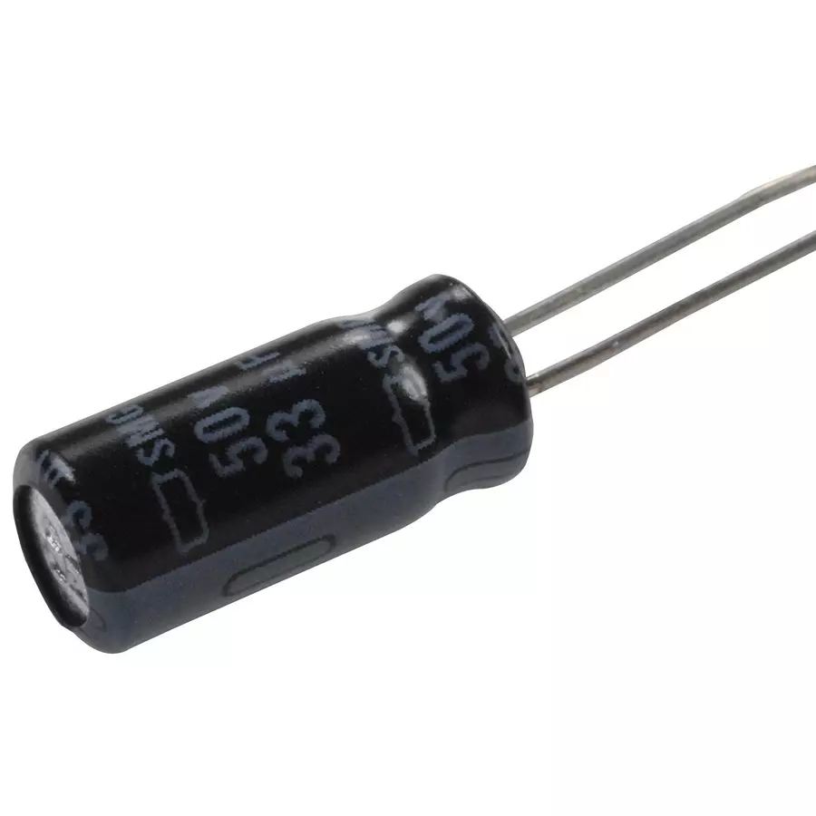 CHEMI-CON ALUMINUM ELECTROLYTIC CAPACITOR 33UF, 50V, 20%, RADIAL, ESMG500ELL330ME11D