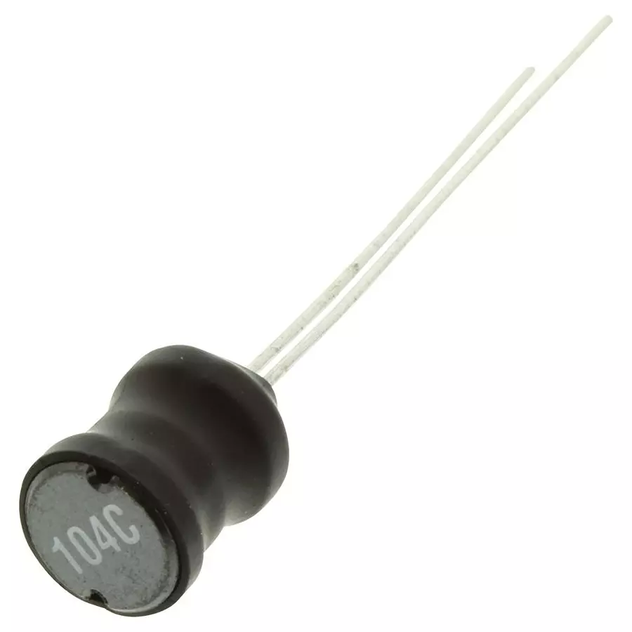 MURATA POWER SOLUTIONS Inductor, 100Uh, 1A, Radial Leaded, 13R104C.