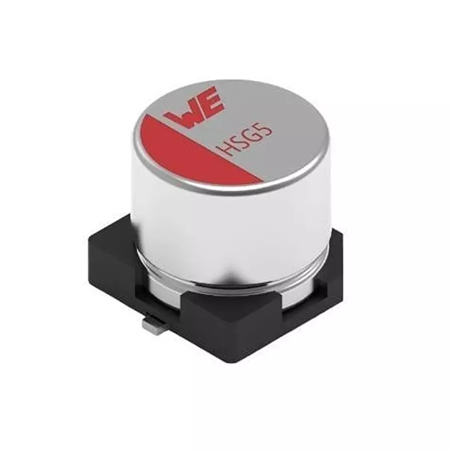 WURTH ELEKTRONIK Aluminum Hybrid Polymer Capacitor 100 uF Capacitance 25 VDC SMD/SMT Termination, 710-875575545003