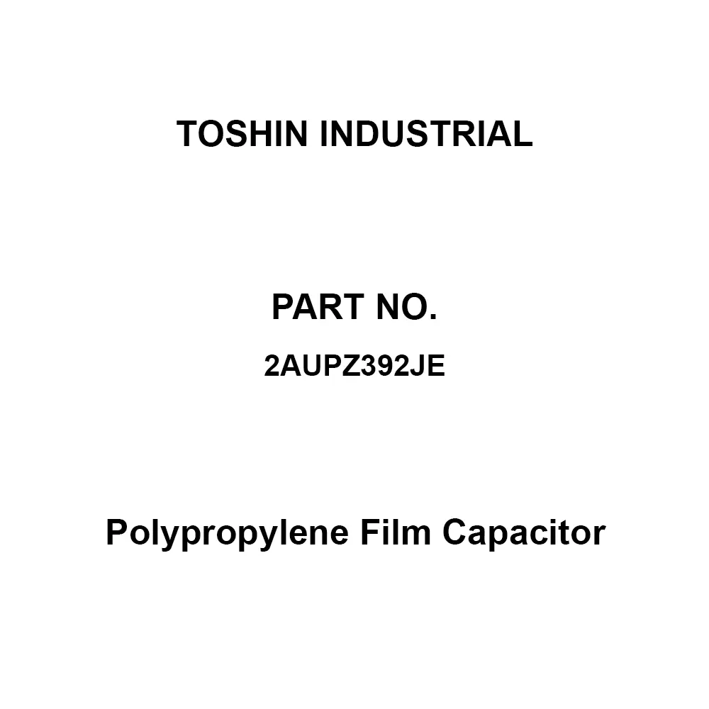 Toshin Kogyo Polypropylene Film Capacitor 100 V Rated Voltage, 2AUPZ392JE (Pack of 20)
