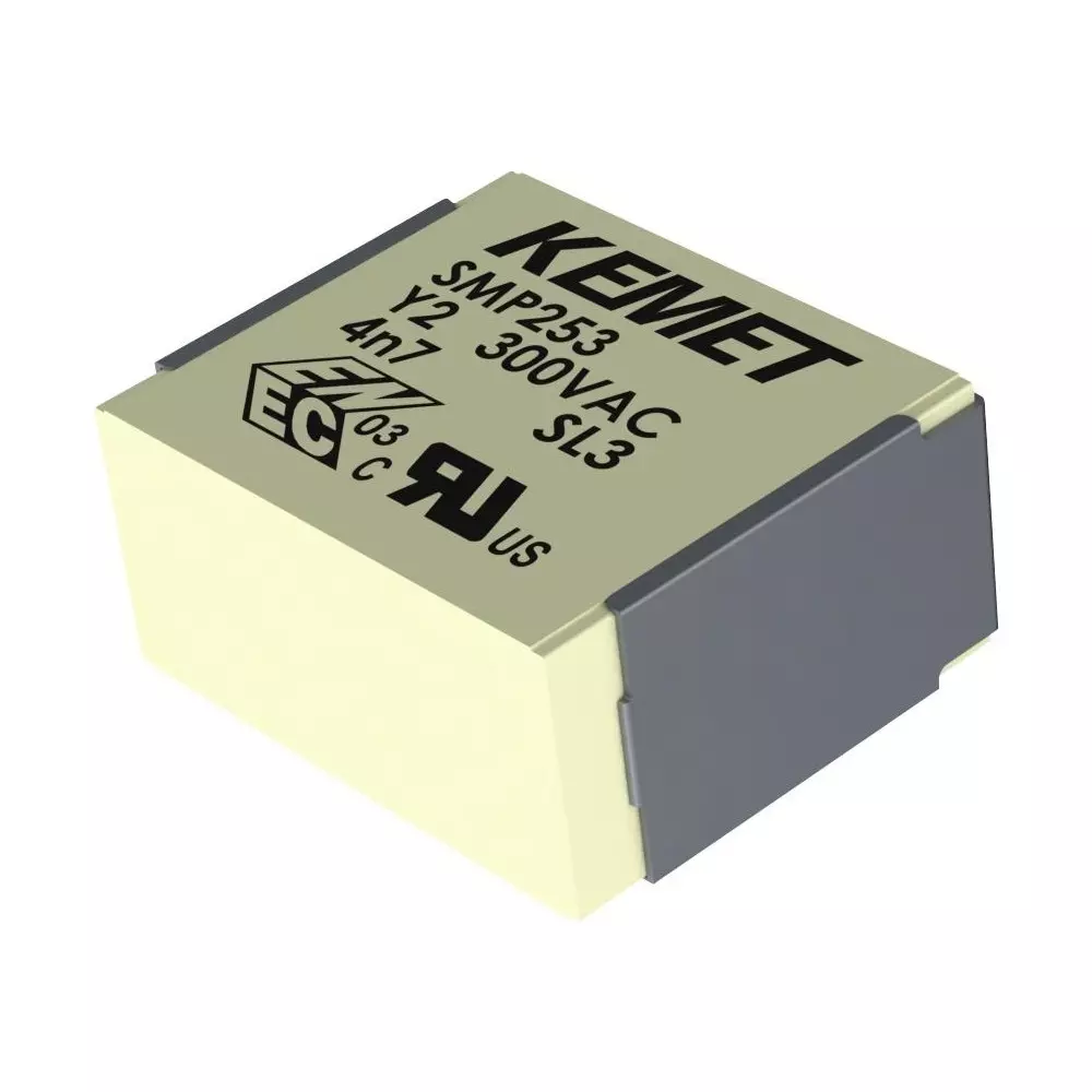 KEMET Safety Capacitor 1000 pF Capacitance ± 20% Tolerance, SMP253EA4100MB31TR24