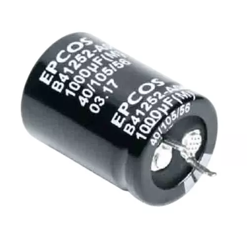 Epcos Aluminium Electrolytic Capacitor 22 mm Diameter 35 mm Length, B41252A6338M060 (Pack of 2)